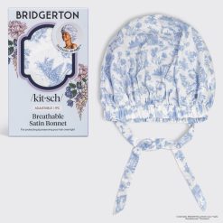 Bridgerton x Kitsch Breathable Satin Bonnet in Garden Toile